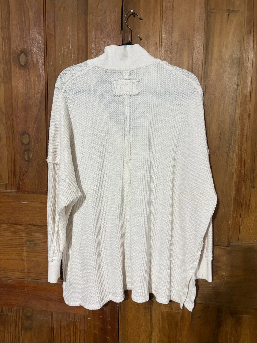 Free People | We The Free – Travis Polo Oversized Waffle Knit – Ivory – Sz. M